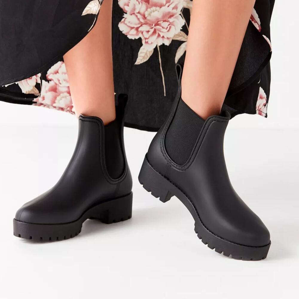 Jeffrey Campbell Cloudy Rain Boot Platform Chelsea Rain Chunky Lug Sole Size 10